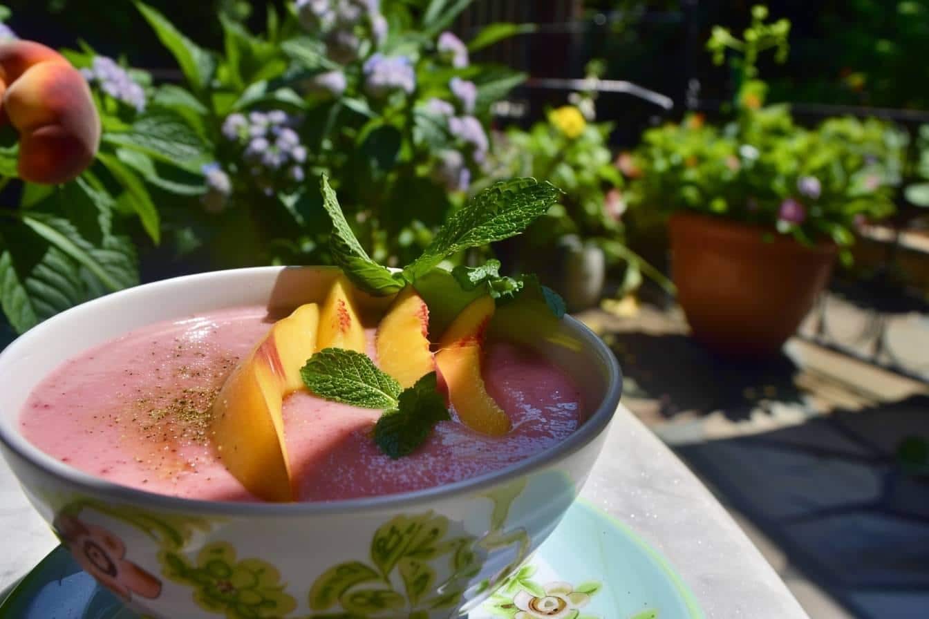 Soupe de pêches au vin rosé : recette fraîche et fruitée pour l'été