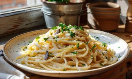 Recette délicieuse de spaghetti à la crème fraîche et aux anchois : facile et rapide à préparer