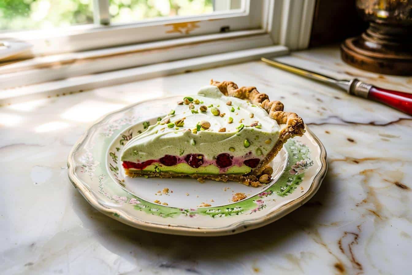 Tarte à la crème de pistache et aux framboises : recette gourmande et facile à réaliser