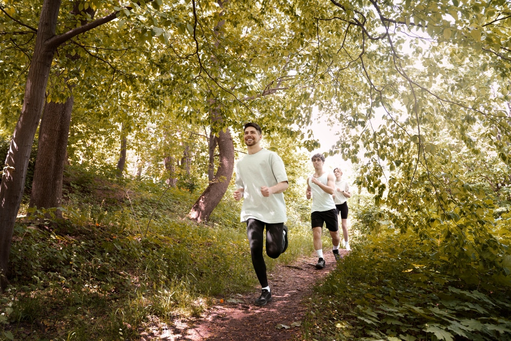 Une course à pied en plein nature 